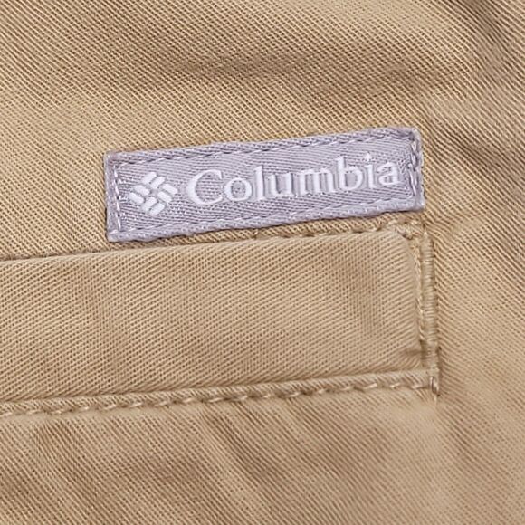 Columbia Casual Button Zip Light Wash Chino Shorts Mens Size 40 Beige - Picture 7 of 9